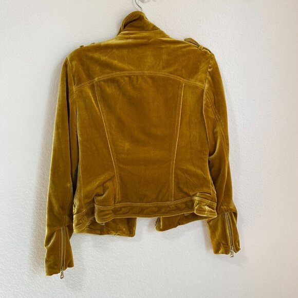 INC International Concepts Glam Velvet Gold Moto Jacket Blazer - Picture 9 of 10